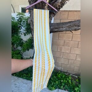 Vintage Cole Haan Yellow and White Silk Patterned Scarf